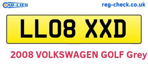 LL08XXD are the vehicle registration plates.
