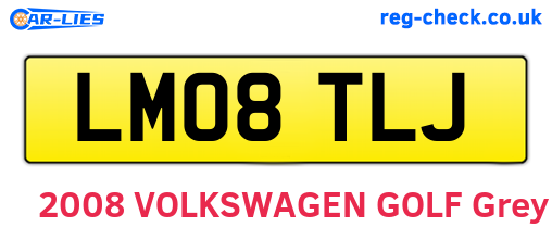 LM08TLJ are the vehicle registration plates.