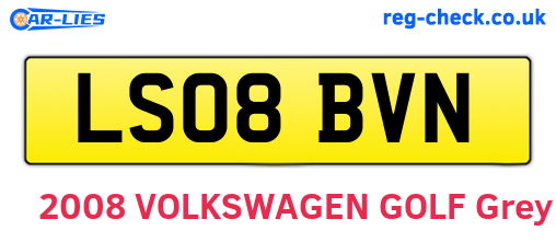 LS08BVN are the vehicle registration plates.