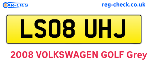 LS08UHJ are the vehicle registration plates.