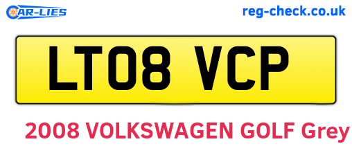 LT08VCP are the vehicle registration plates.