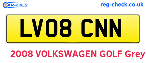 LV08CNN are the vehicle registration plates.