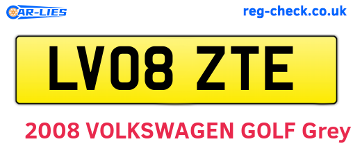 LV08ZTE are the vehicle registration plates.