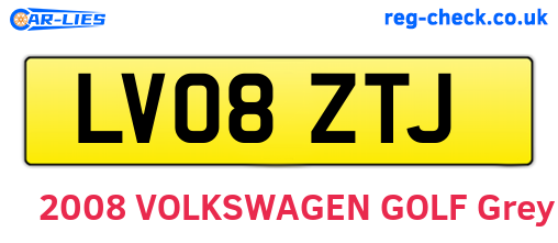LV08ZTJ are the vehicle registration plates.