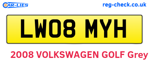 LW08MYH are the vehicle registration plates.