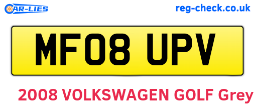 MF08UPV are the vehicle registration plates.