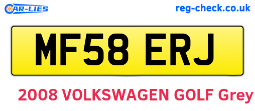 MF58ERJ are the vehicle registration plates.