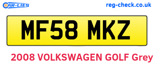 MF58MKZ are the vehicle registration plates.