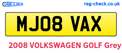 MJ08VAX are the vehicle registration plates.