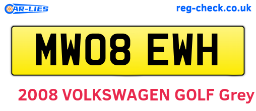 MW08EWH are the vehicle registration plates.