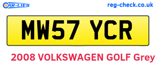 MW57YCR are the vehicle registration plates.