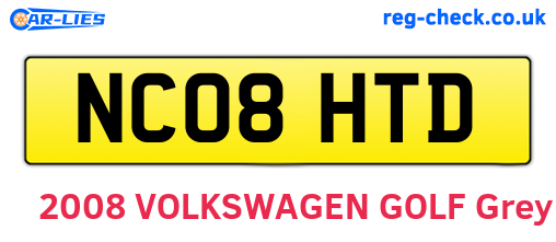 NC08HTD are the vehicle registration plates.