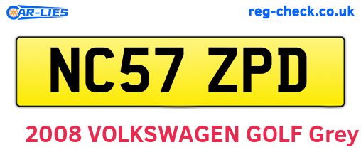NC57ZPD are the vehicle registration plates.