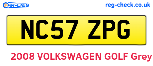 NC57ZPG are the vehicle registration plates.