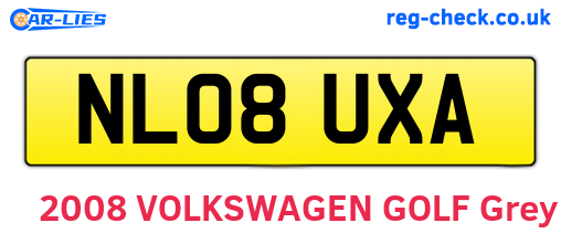 NL08UXA are the vehicle registration plates.