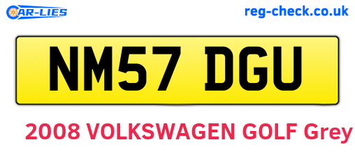 NM57DGU are the vehicle registration plates.