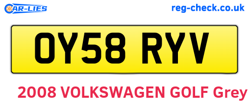 OY58RYV are the vehicle registration plates.