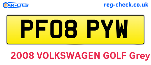 PF08PYW are the vehicle registration plates.