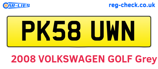 PK58UWN are the vehicle registration plates.