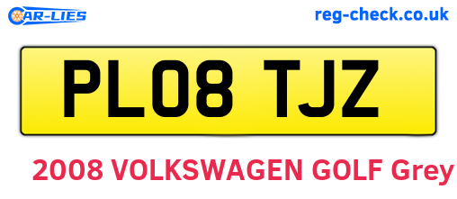 PL08TJZ are the vehicle registration plates.