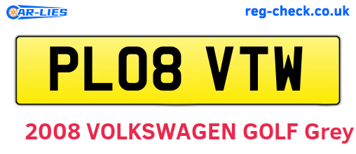 PL08VTW are the vehicle registration plates.