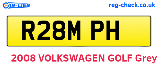 R28MPH are the vehicle registration plates.