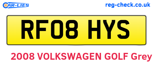 RF08HYS are the vehicle registration plates.