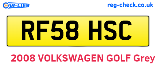 RF58HSC are the vehicle registration plates.