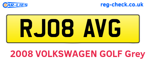 RJ08AVG are the vehicle registration plates.