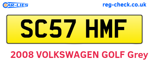 SC57HMF are the vehicle registration plates.