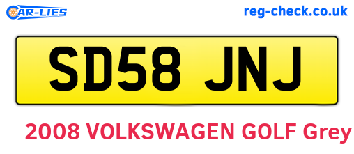 SD58JNJ are the vehicle registration plates.