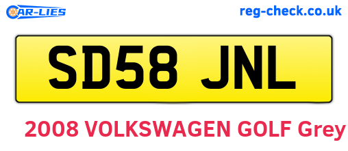 SD58JNL are the vehicle registration plates.