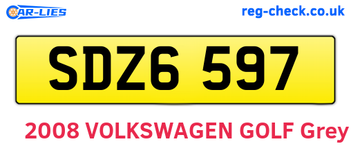 SDZ6597 are the vehicle registration plates.