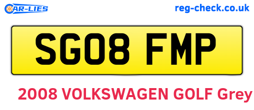 SG08FMP are the vehicle registration plates.