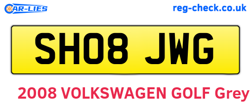 SH08JWG are the vehicle registration plates.
