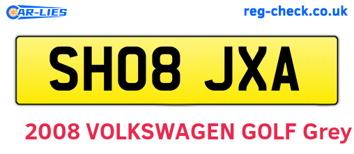 SH08JXA are the vehicle registration plates.
