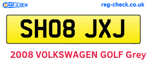 SH08JXJ are the vehicle registration plates.