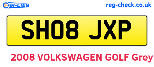 SH08JXP are the vehicle registration plates.