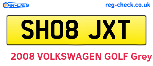 SH08JXT are the vehicle registration plates.