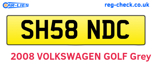 SH58NDC are the vehicle registration plates.
