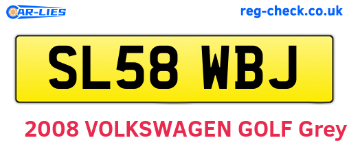 SL58WBJ are the vehicle registration plates.