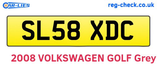 SL58XDC are the vehicle registration plates.