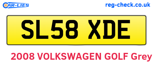 SL58XDE are the vehicle registration plates.
