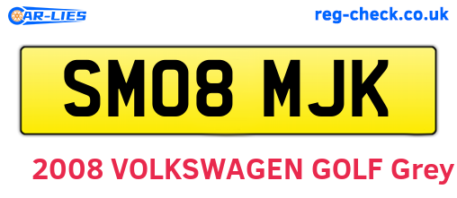 SM08MJK are the vehicle registration plates.