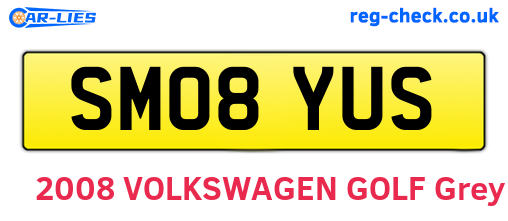 SM08YUS are the vehicle registration plates.