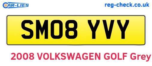 SM08YVY are the vehicle registration plates.