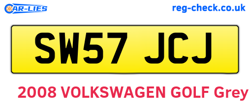 SW57JCJ are the vehicle registration plates.