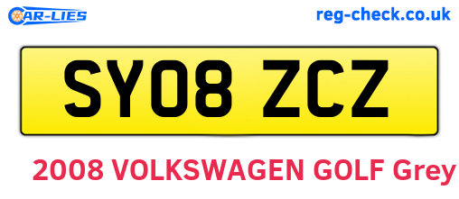 SY08ZCZ are the vehicle registration plates.