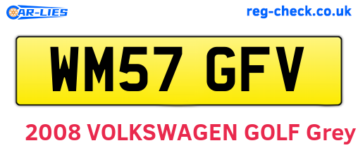 WM57GFV are the vehicle registration plates.