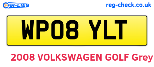 WP08YLT are the vehicle registration plates.